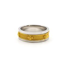 Ring mit drehbarer vergoldeter Ringschiene aus Sterlingsilber, Anti-Stress-Ring