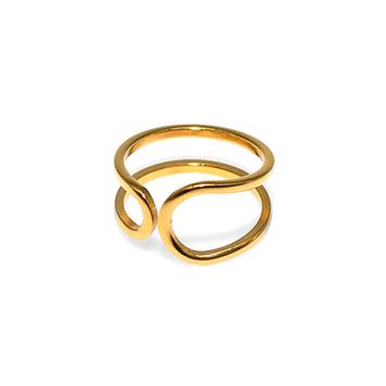 Doppelring Gold, verstellbar