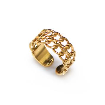 Ring mit Kettengliedern Gold, verstellbar